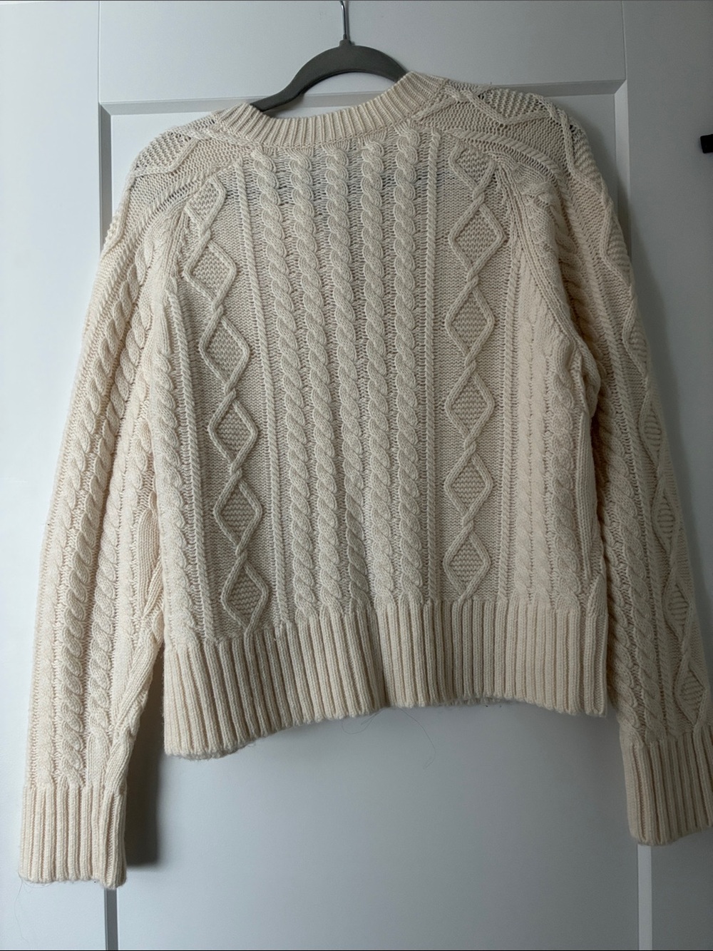 J. Crew Cream Cable Knit Gold-Button Cardigan - Picture 2 of 4